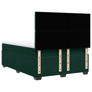 Κρεβάτι Boxspring με Στρώμα Σκούρο Πράσινο 140x200εκ. Βελούδινο - Pakobazaar