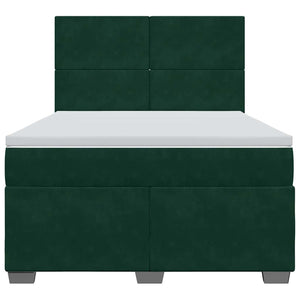 Κρεβάτι Boxspring με Στρώμα Σκούρο Πράσινο 160x200εκ. Βελούδινο - Pakobazaar