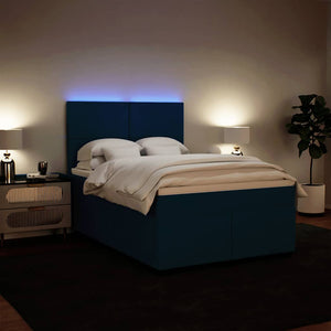 Κρεβάτι Boxspring με Στρώμα Μπλε 160x200 εκ. Βελούδινο - Pakobazaar