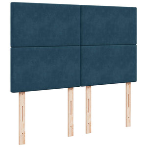 Κρεβάτι Boxspring με Στρώμα Μπλε 160x200 εκ. Βελούδινο - Pakobazaar