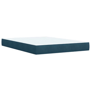 Κρεβάτι Boxspring με Στρώμα Μπλε 160x200 εκ. Βελούδινο - Pakobazaar