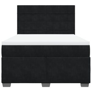 Κρεβάτι Boxspring με Στρώμα Μαύρο 160x200 εκ. Βελούδινο - Pakobazaar
