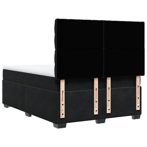 Κρεβάτι Boxspring με Στρώμα Μαύρο 160x200 εκ. Βελούδινο - Pakobazaar