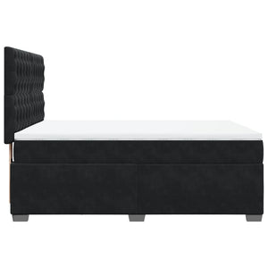 Κρεβάτι Boxspring με Στρώμα Μαύρο 160x200 εκ. Βελούδινο - Pakobazaar