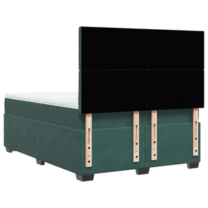 Κρεβάτι Boxspring με Στρώμα Σκούρο Πράσινο 160x200εκ. Βελούδινο - Pakobazaar