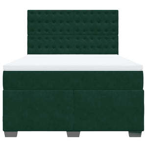 Κρεβάτι Boxspring με Στρώμα Σκούρο Πράσινο 160x200εκ. Βελούδινο - Pakobazaar