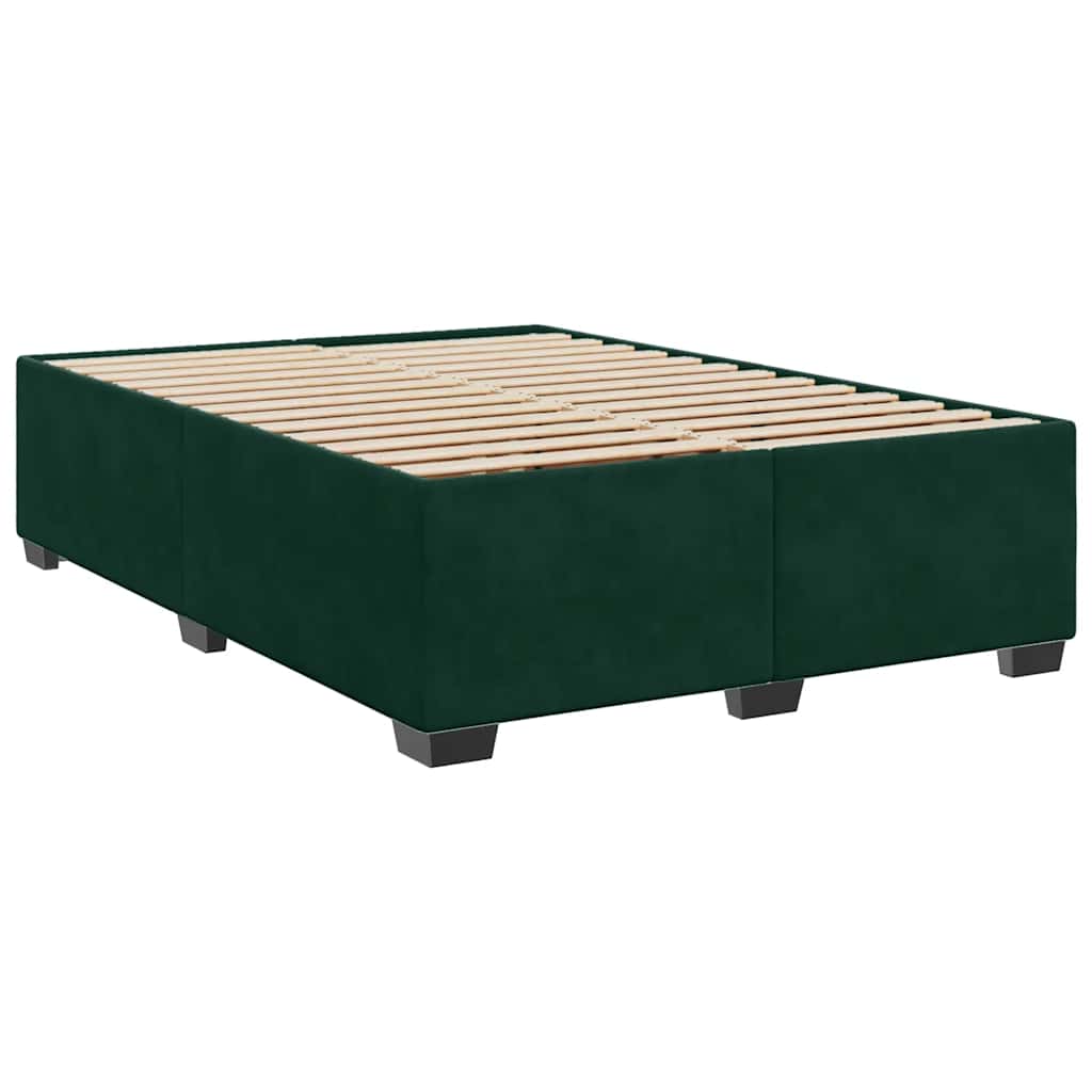 Κρεβάτι Boxspring με Στρώμα Σκούρο Πράσινο 160x200εκ. Βελούδινο - Pakobazaar