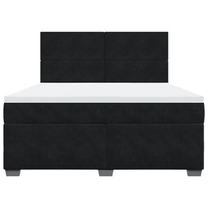 Κρεβάτι Boxspring με Στρώμα Μαύρο 180x200 εκ. Βελούδινο - Pakobazaar