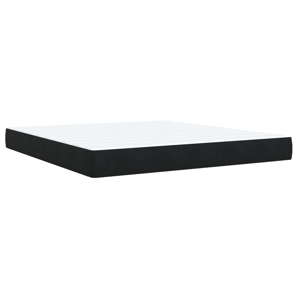 Κρεβάτι Boxspring με Στρώμα Μαύρο 180x200 εκ. Βελούδινο - Pakobazaar