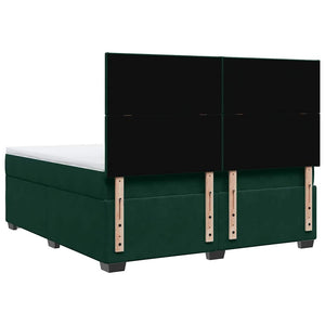Κρεβάτι Boxspring με Στρώμα Σκούρο Πράσινο 180x200εκ. Βελούδινο