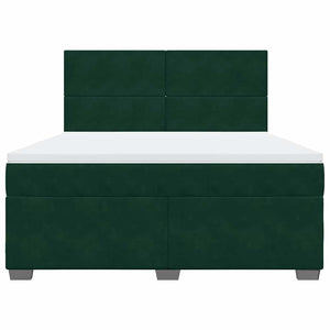 Κρεβάτι Boxspring με Στρώμα Σκούρο Πράσινο 180x200εκ. Βελούδινο