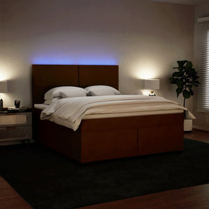 Κρεβάτι Boxspring με Στρώμα Ροζ 180x200 εκ. Βελούδινο
