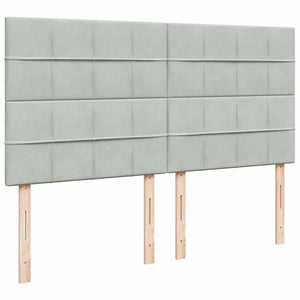 Κρεβάτι Boxspring με Στρώμα Ανοιχτό Γκρι 180x200 εκ. Βελούδινο - Pakobazaar