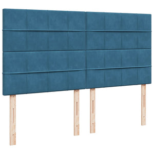 Κρεβάτι Boxspring με Στρώμα Μπλε 180x200 εκ. Βελούδινο - Pakobazaar
