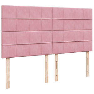 Κρεβάτι Boxspring με Στρώμα Ροζ 180x200 εκ. Βελούδινο