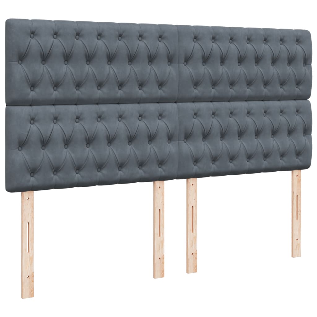 Κρεβάτι Boxspring με Στρώμα Σκούρο Γκρι 180x200 εκ. Βελούδινο - Pakobazaar