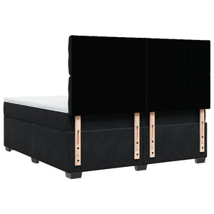 Κρεβάτι Boxspring με Στρώμα Μαύρο 180x200 εκ. Βελούδινο - Pakobazaar