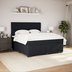 Κρεβάτι Boxspring με Στρώμα Μαύρο 180x200 εκ. Βελούδινο - Pakobazaar