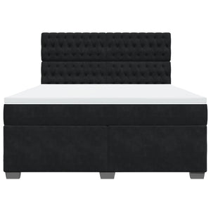 Κρεβάτι Boxspring με Στρώμα Μαύρο 180x200 εκ. Βελούδινο - Pakobazaar