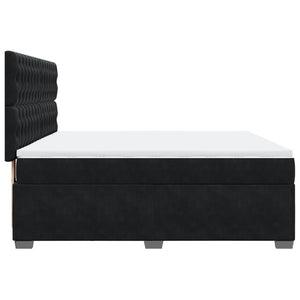 Κρεβάτι Boxspring με Στρώμα Μαύρο 180x200 εκ. Βελούδινο - Pakobazaar