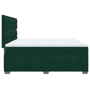 Κρεβάτι Boxspring με Στρώμα Σκούρο Πράσινο 180x200εκ. Βελούδινο