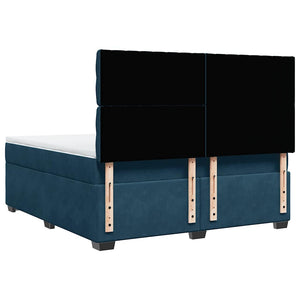Κρεβάτι Boxspring με Στρώμα Μπλε 180x200 εκ. Βελούδινο - Pakobazaar
