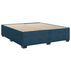 Κρεβάτι Boxspring με Στρώμα Μπλε 180x200 εκ. Βελούδινο - Pakobazaar