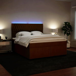 Κρεβάτι Boxspring με Στρώμα Ροζ 180x200 εκ. Βελούδινο