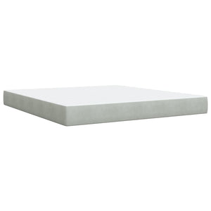 Κρεβάτι Boxspring με Στρώμα Ανοιχτό Γκρι 180x200 εκ. Βελούδινο