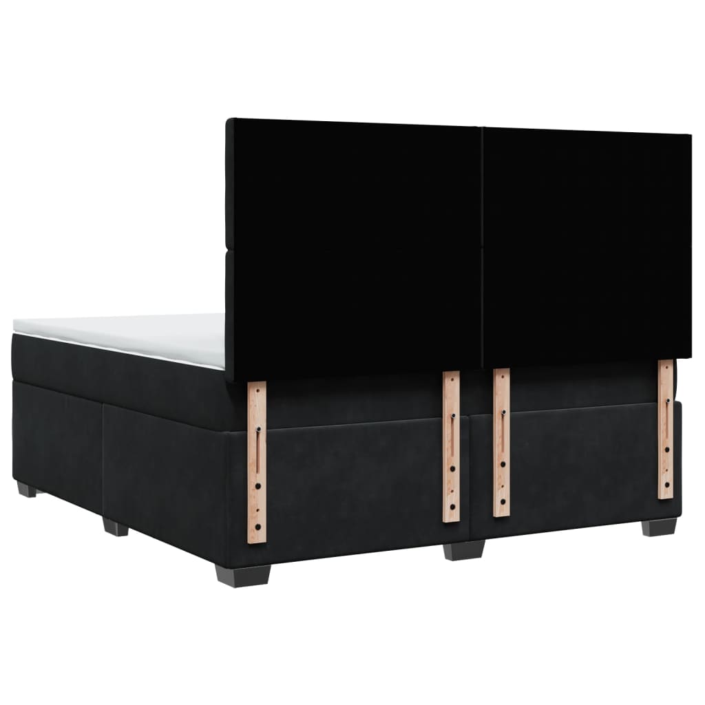 Κρεβάτι Boxspring με Στρώμα Μαύρο 180x200 εκ. Βελούδινο - Pakobazaar