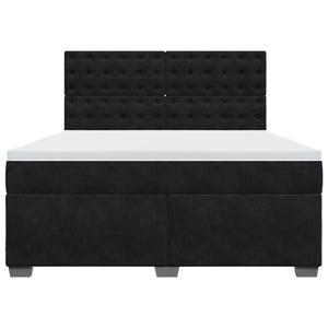 Κρεβάτι Boxspring με Στρώμα Μαύρο 180x200 εκ. Βελούδινο - Pakobazaar