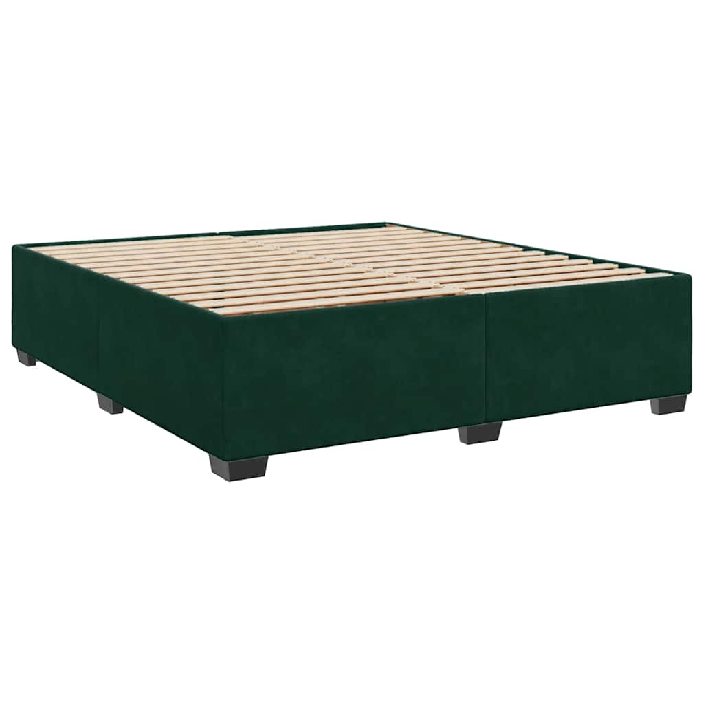 Κρεβάτι Boxspring με Στρώμα Σκούρο Πράσινο 180x200εκ. Βελούδινο