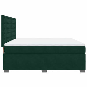 Κρεβάτι Boxspring με Στρώμα Σκούρο Πράσινο 180x200εκ. Βελούδινο