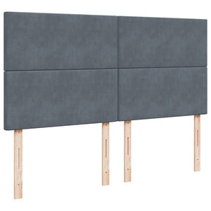 Κρεβάτι Boxspring με Στρώμα Σκούρο Γκρι 200x200 εκ. Βελούδινο - Pakobazaar