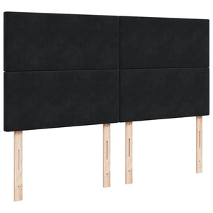 Κρεβάτι Boxspring με Στρώμα Μαύρο 200x200 εκ. Βελούδινο