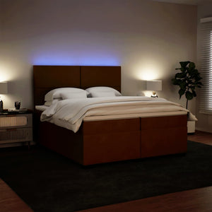 Κρεβάτι Boxspring με Στρώμα Ροζ 200x200 εκ. Βελούδινο - Pakobazaar