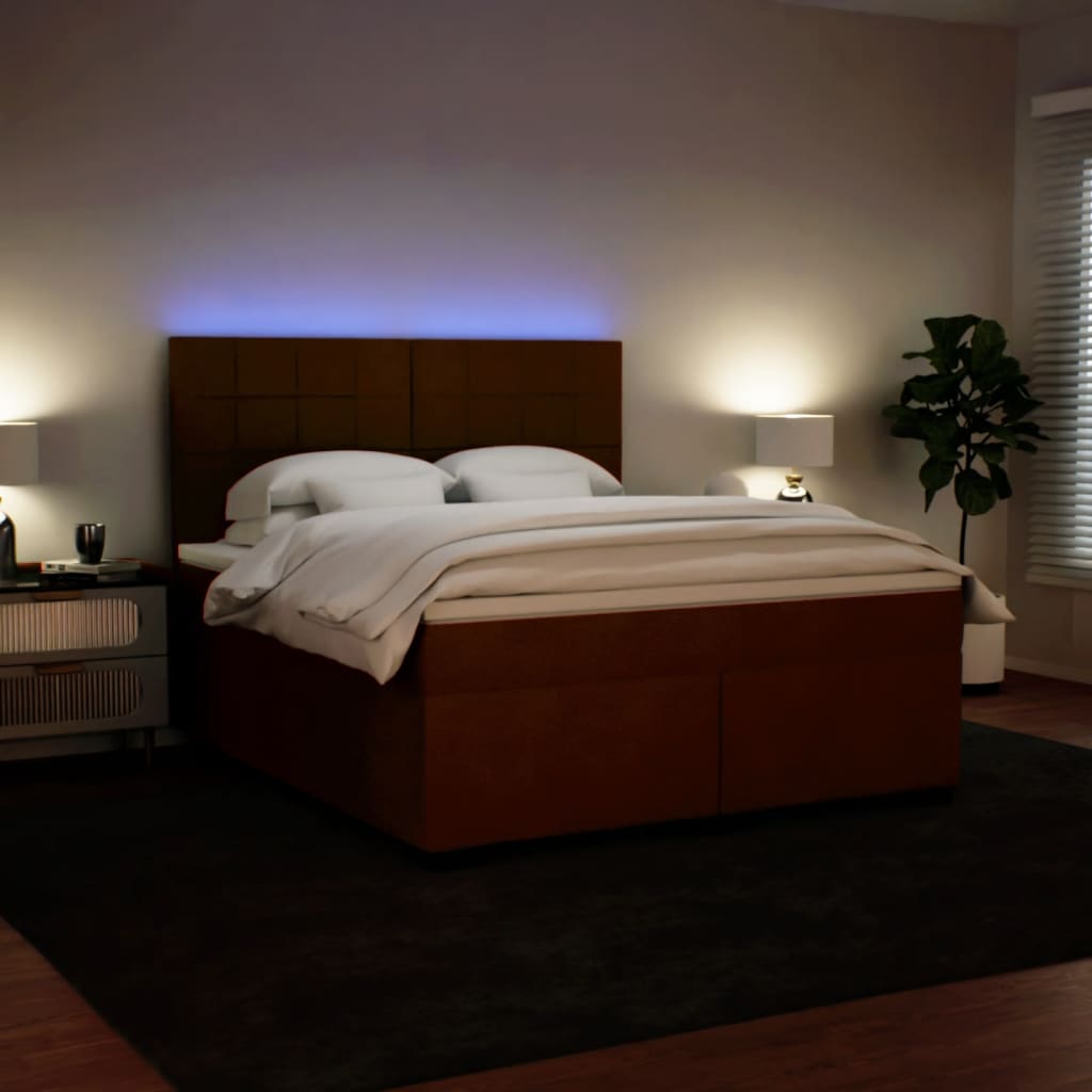 Κρεβάτι Boxspring με Στρώμα Ροζ 200x200 εκ. Βελούδινο - Pakobazaar