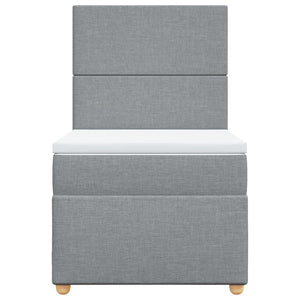 Κρεβάτι Boxspring με Στρώμα Ανοιχτό Γκρι 80x200 εκ. Υφασμάτινο - Pakobazaar