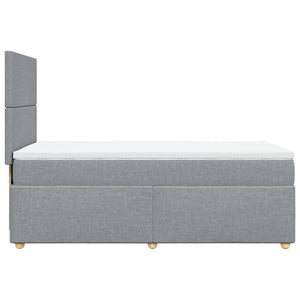 Κρεβάτι Boxspring με Στρώμα Ανοιχτό Γκρι 80x200 εκ. Υφασμάτινο - Pakobazaar