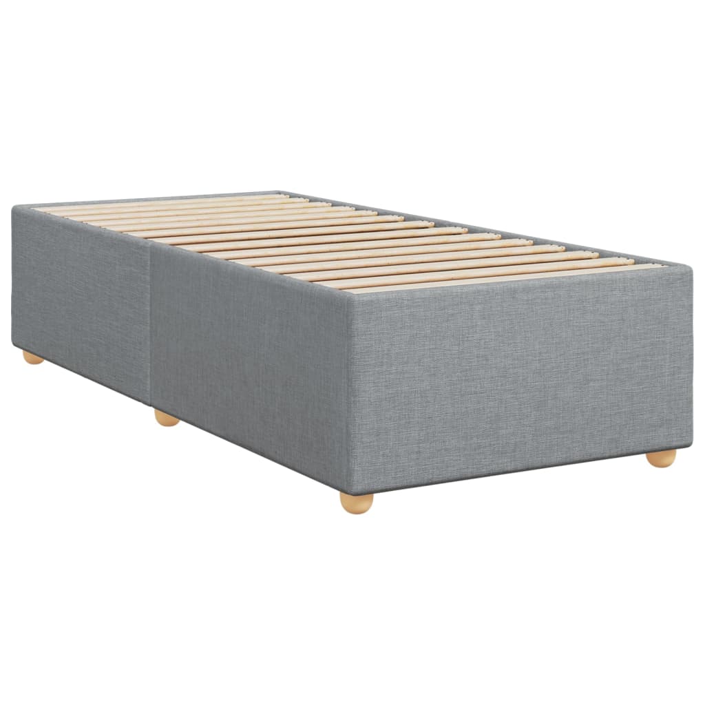 Κρεβάτι Boxspring με Στρώμα Ανοιχτό Γκρι 80x200 εκ. Υφασμάτινο - Pakobazaar