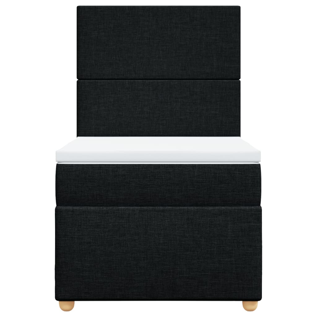 Κρεβάτι Boxspring με Στρώμα Μαύρο 80 x 200 εκ. Υφασμάτινο - Pakobazaar
