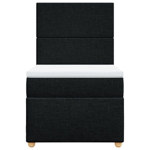 Κρεβάτι Boxspring με Στρώμα Μαύρο 80 x 200 εκ. Υφασμάτινο - Pakobazaar
