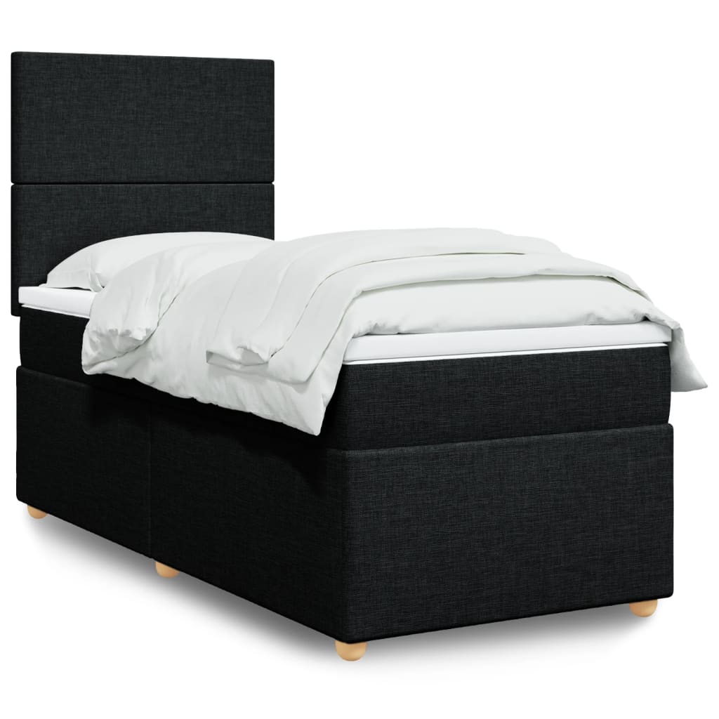 Κρεβάτι Boxspring με Στρώμα Μαύρο 80 x 200 εκ. Υφασμάτινο - Pakobazaar