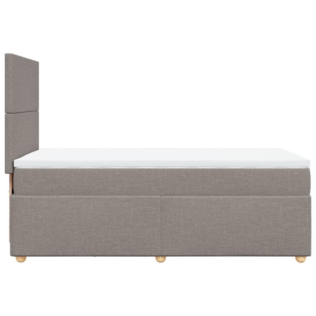 Κρεβάτι Boxspring με Στρώμα Taupe 80x200 εκ. Υφασμάτινο - Pakobazaar