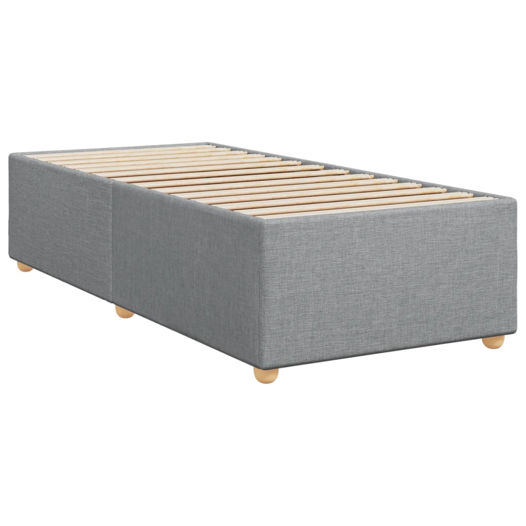 Κρεβάτι Boxspring με Στρώμα Ανοιχτό Γκρι 80x200 εκ. Υφασμάτινο - Pakobazaar