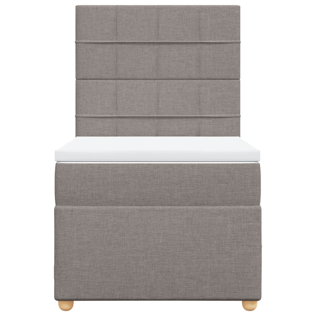 Κρεβάτι Boxspring με Στρώμα Taupe 80x200 εκ. Υφασμάτινο - Pakobazaar
