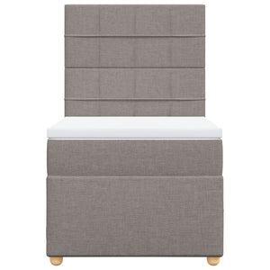 Κρεβάτι Boxspring με Στρώμα Taupe 80x200 εκ. Υφασμάτινο - Pakobazaar
