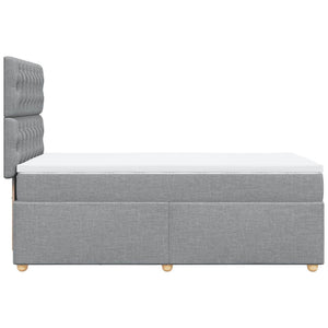Κρεβάτι Boxspring με Στρώμα Ανοιχτό Γκρι 80x200 εκ. Υφασμάτινο - Pakobazaar