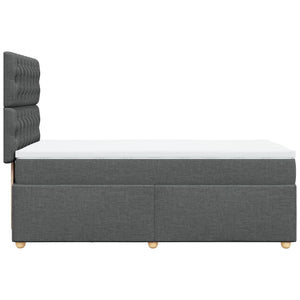 Κρεβάτι Boxspring με Στρώμα Σκούρο Γκρι 80x200 εκ. Υφασμάτινο - Pakobazaar