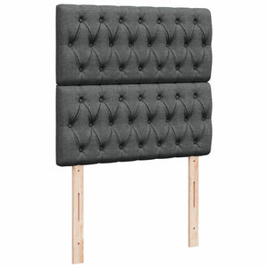 Κρεβάτι Boxspring με Στρώμα Σκούρο Γκρι 80x200 εκ. Υφασμάτινο - Pakobazaar
